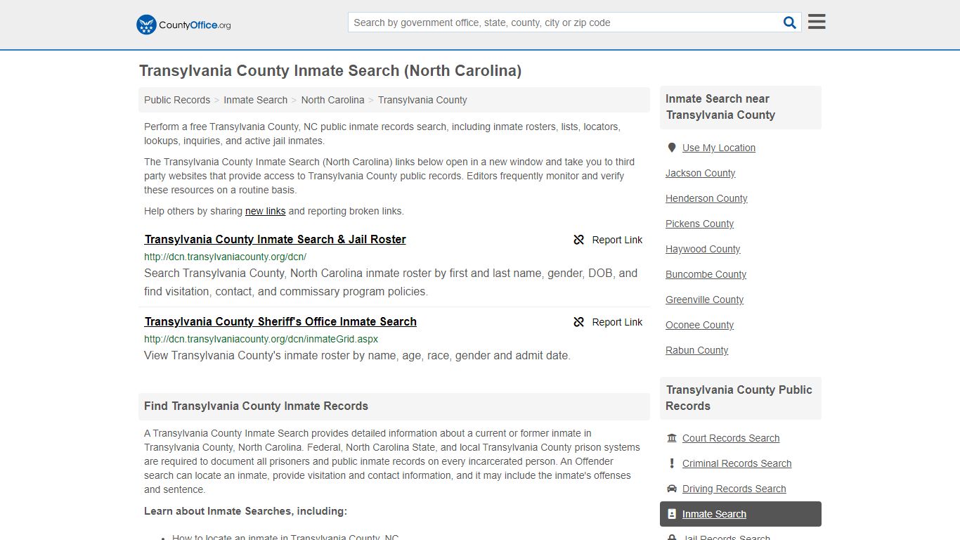 Inmate Search - Transylvania County, NC (Inmate Rosters ...
